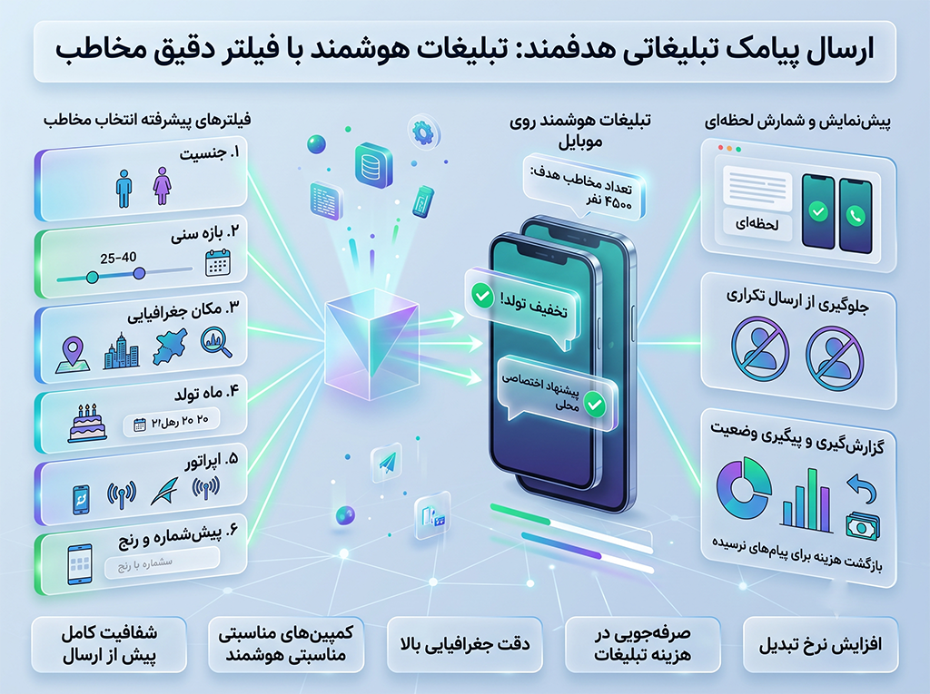 ارسال پیامک تبلیغاتی هدفمند: چطور با فیلتر دقیق مخاطب، تبلیغات خود را هوشمند کنیم؟